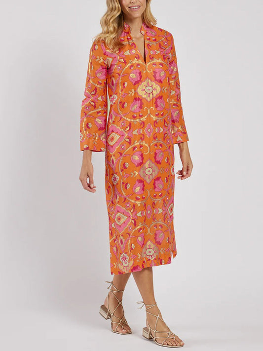 The Hot Orange Midi Dress