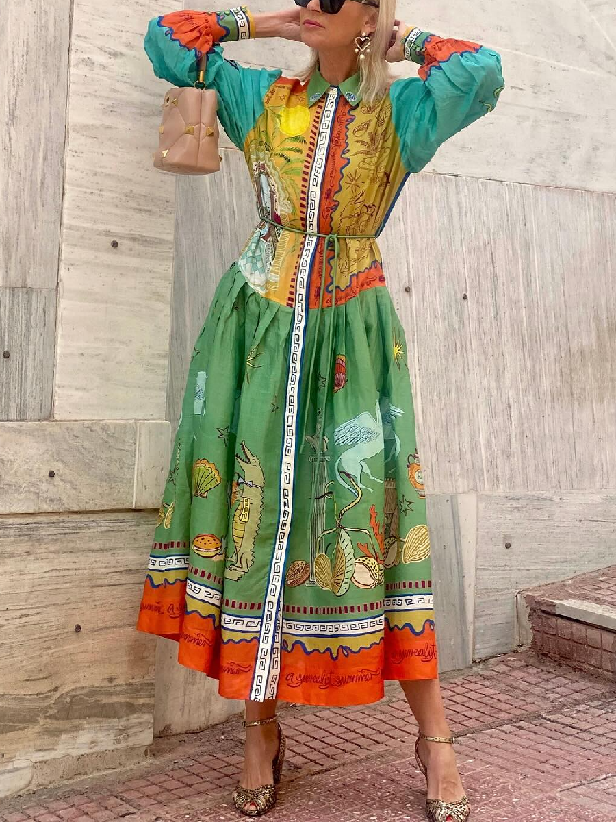 Chic Spring Lace-Up Linen Dress