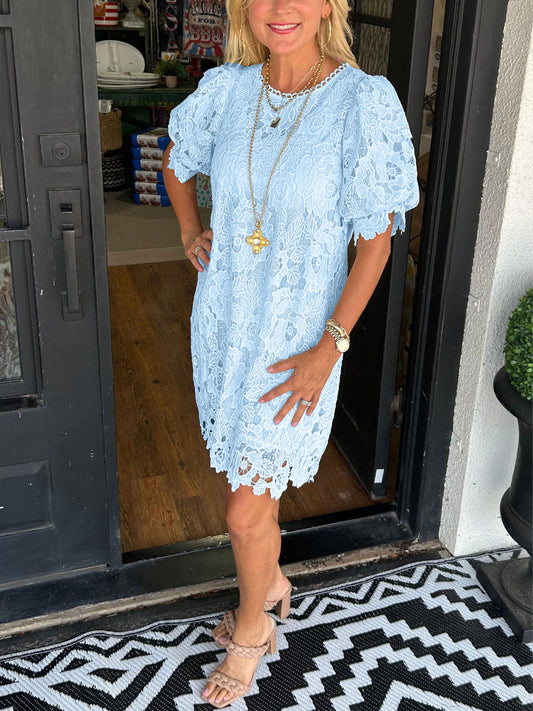 Elegant Comfy Lace Short Dress