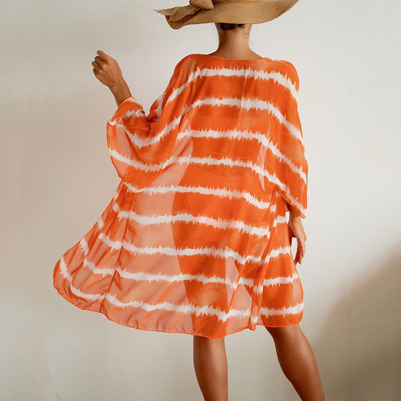 Printed Swimwear Three-piece Set