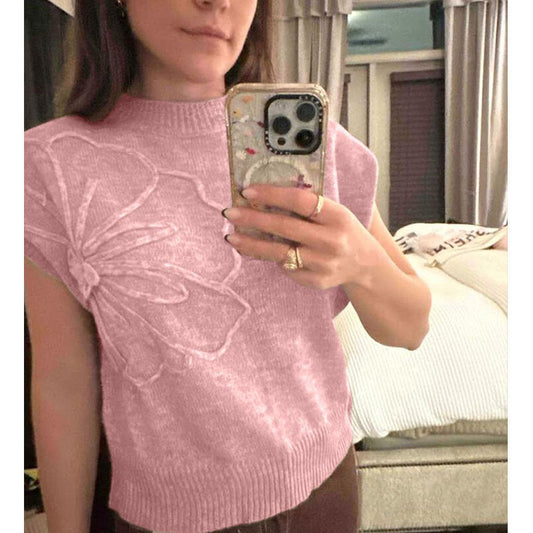 Flower Knit Sweater T-shirt