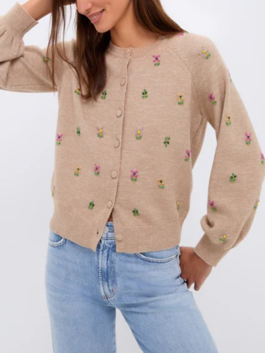 Multi Floral Embellishment Elsie Cardigan