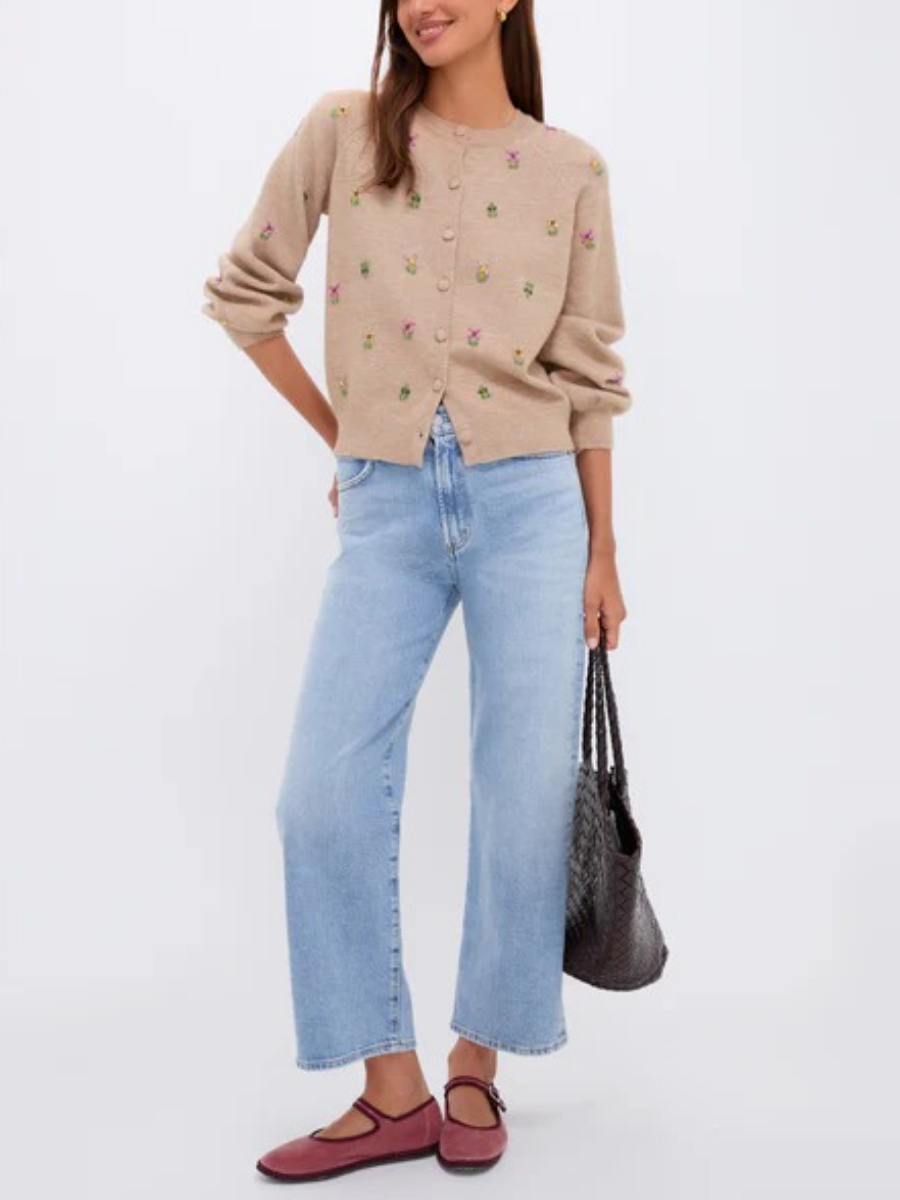 Multi Floral Embellishment Elsie Cardigan