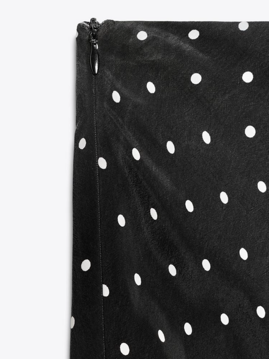 Polka Dot Mid-waist Long Skirt