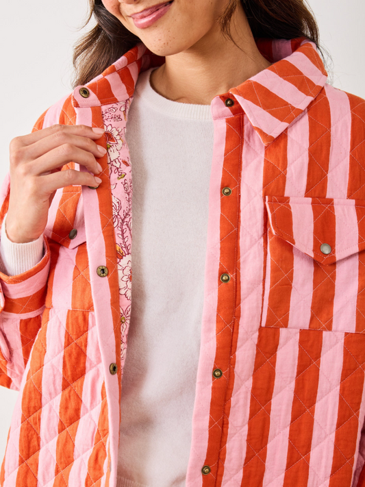 Quilted Jacket In Bold Stripe
