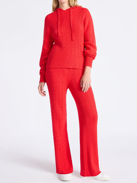 Cable Knit Hoodie Sweater & Pants