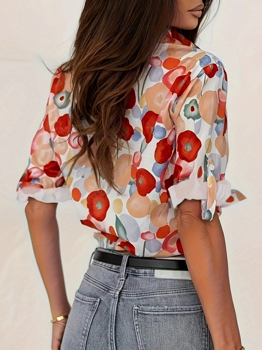 Chic Printed Long Sleeve Blouse