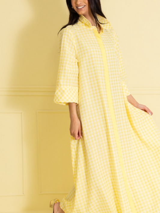 Gingham Collared Maxi Dress
