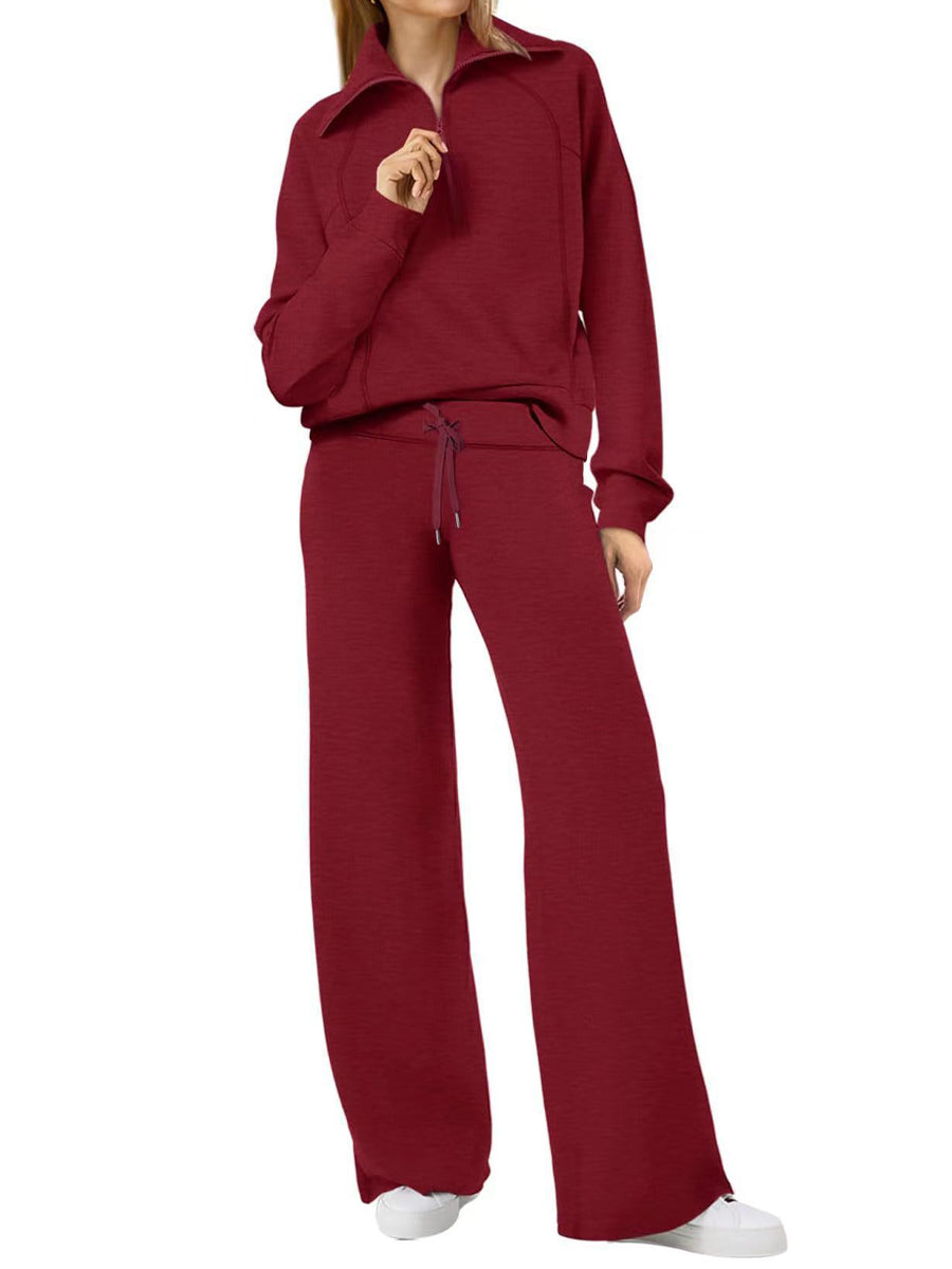 Fashion Casual Sports Zipper Two-piece Set
