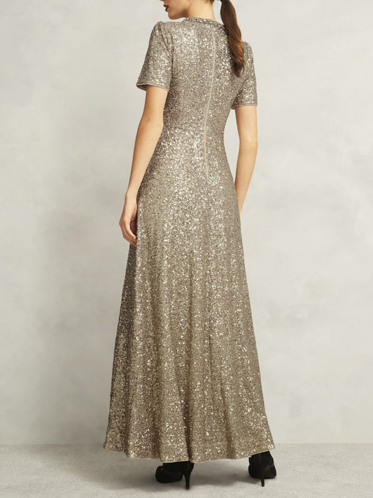 Shirley Sequin Trimmed Maxi Dress