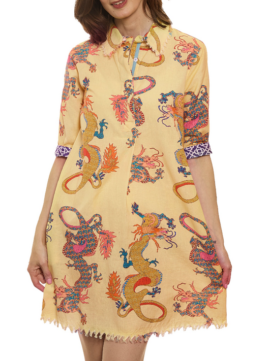 Mystic Dragon Print Mini Dress