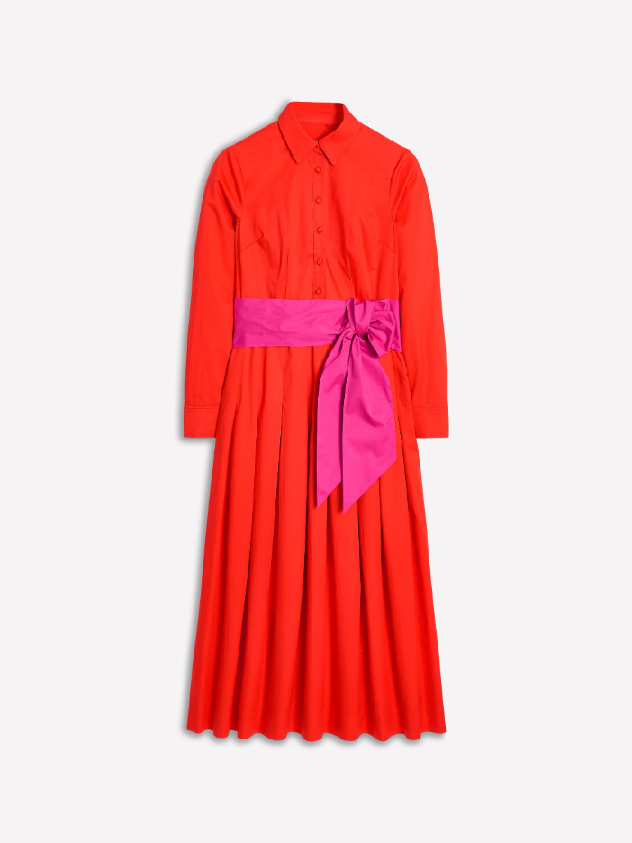 Maxi Pleated Shirt Dress