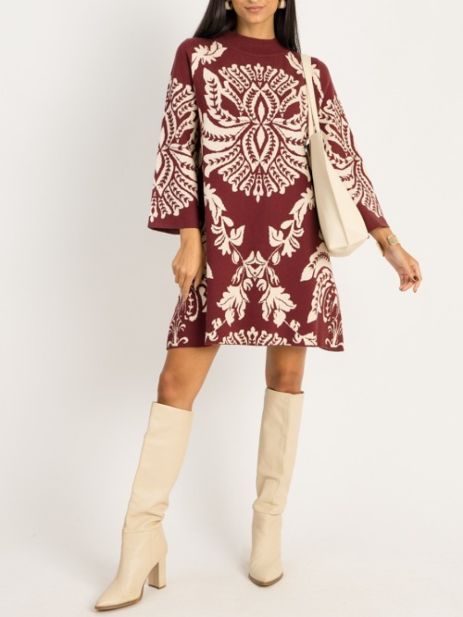 Fan Out Sweater Dress