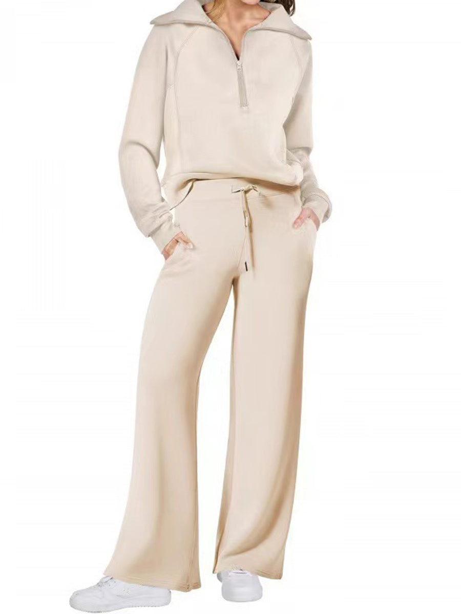 Fashion Casual Sports Zipper Two-piece Set