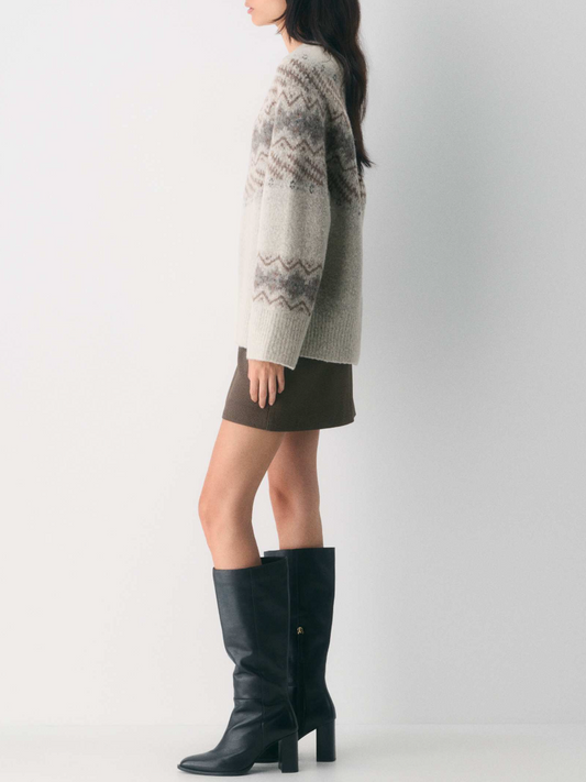 Fair Isle Jacquard Extra-fine Merino Wool Crewneck Sweater