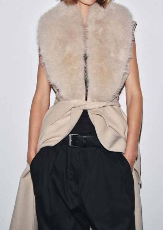 Chic Faux Fur Vest Coat