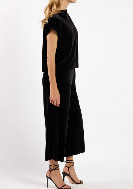 Velvet Stretch Wide-leg Holiday 2pc Set