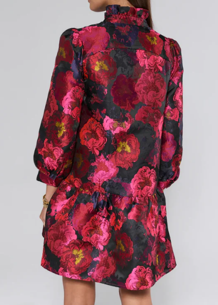 Floral Jacquard Holiday Dress