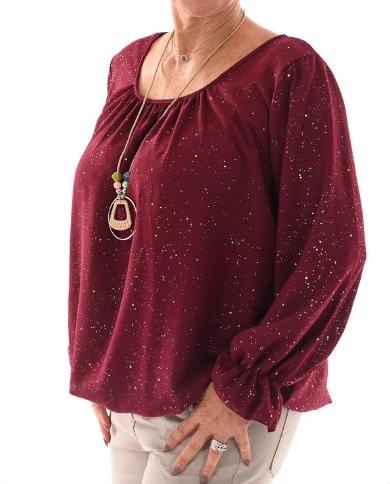 Dazzle Holiday Ballon Blouse