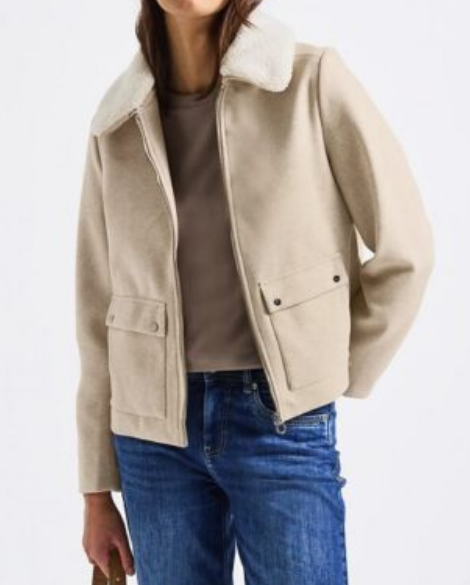 Lamb Wool Collar Warm Jacket