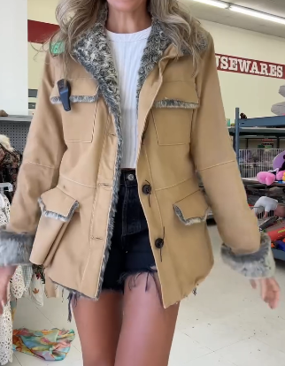 Brown Faux Fur Jacket