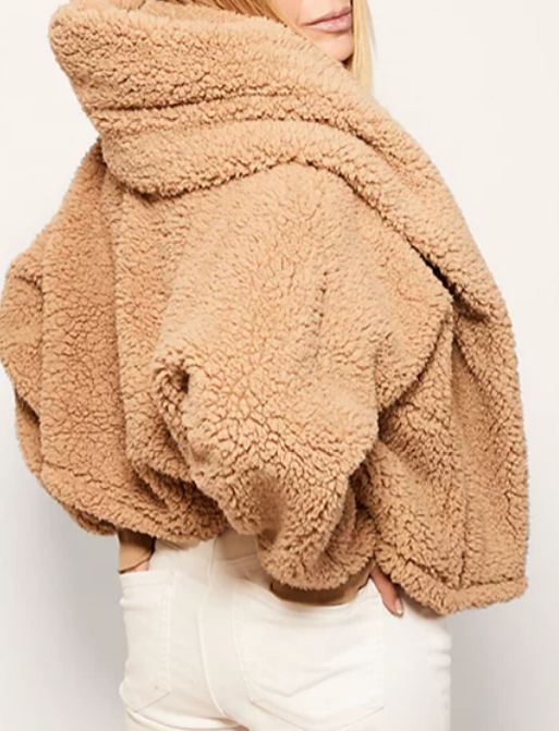 Chic Hooded Sherpa Jacket