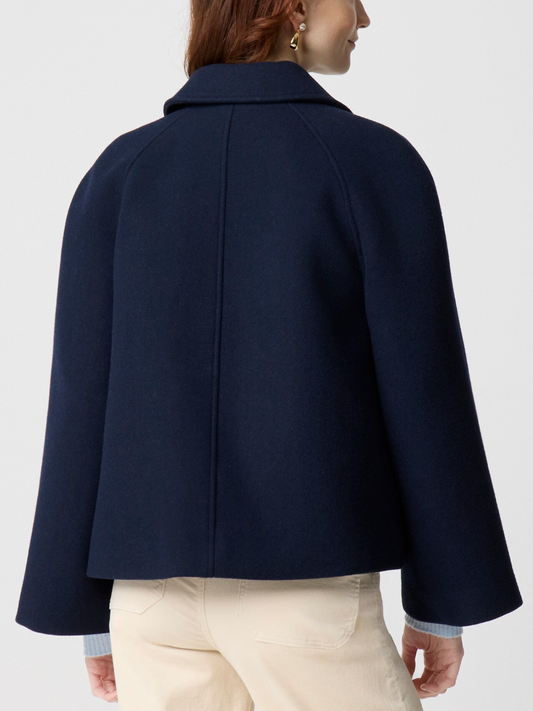 Cropped Wool-blend Swing Coat