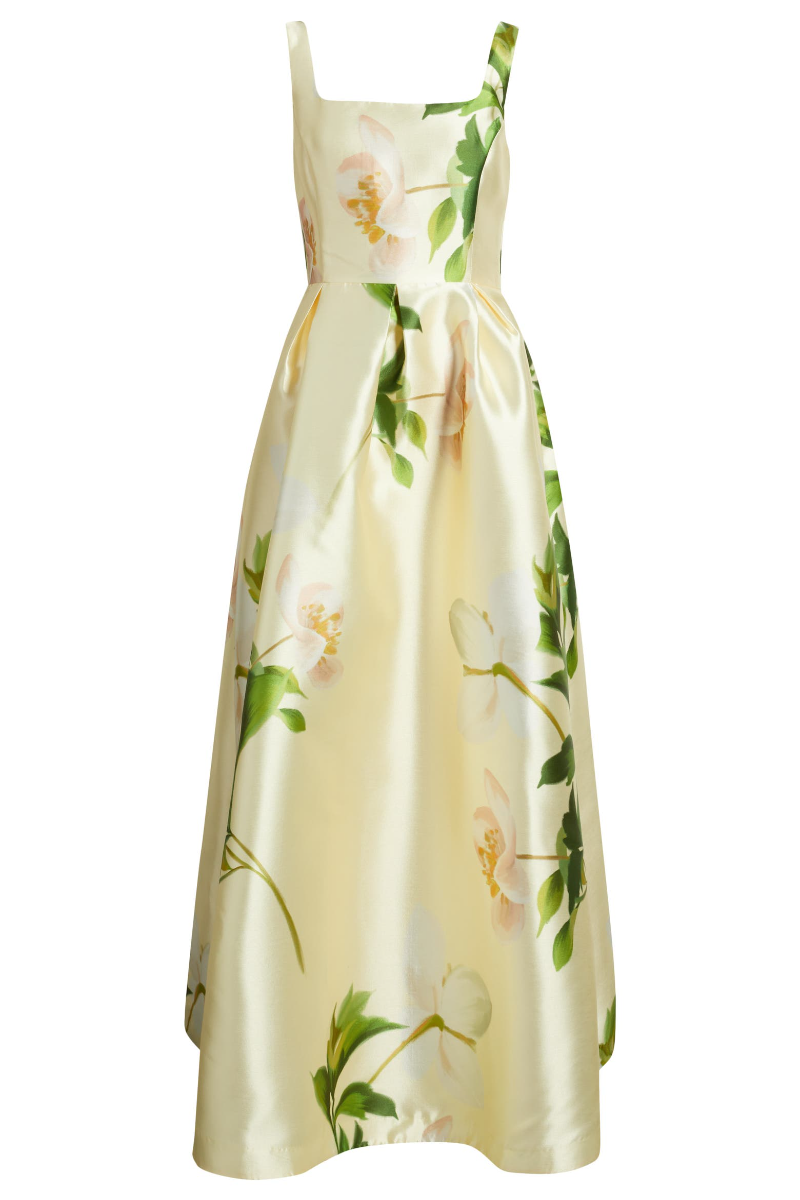 Floral Mikado Fit & Flare Gown