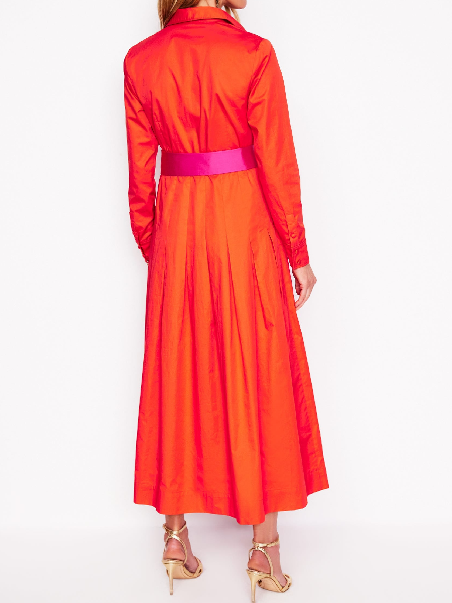 Maxi Pleated Shirt Dress