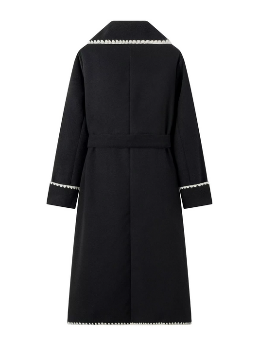 Chic Embroidered Colorblock Coat