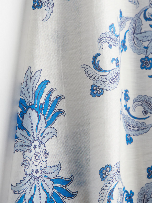 White Paisley Patterned Maxi Skirt