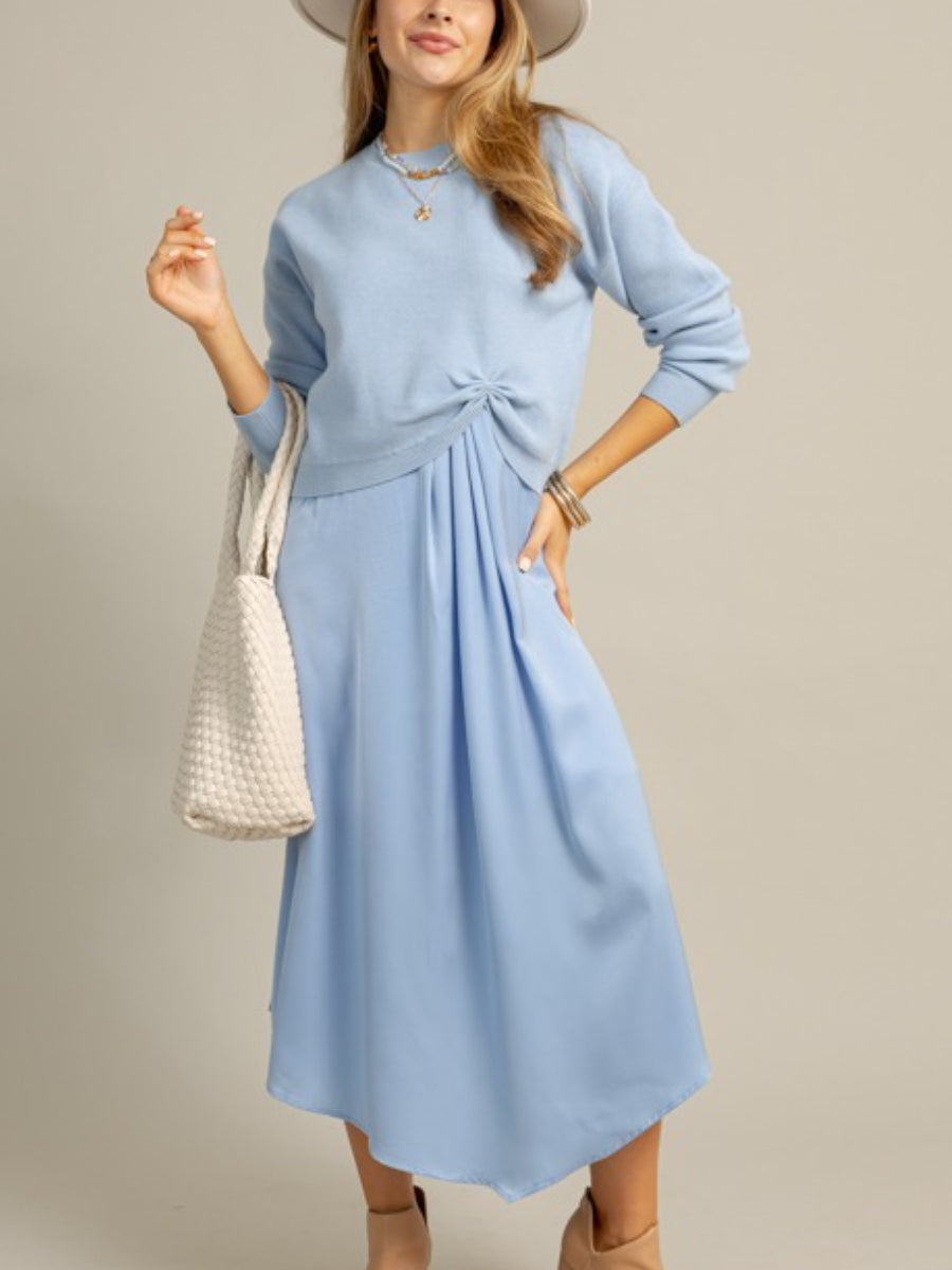 Layered Sweater Maxi Dress