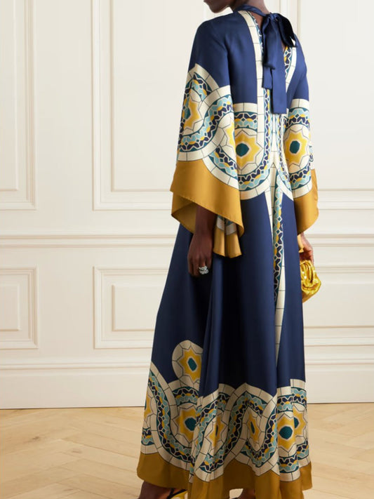 Gorgeous Printed Silk Twill Maxi Dress