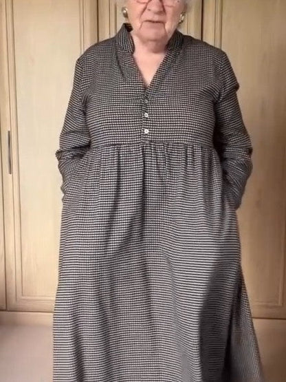 Black Plaid Casual Dress