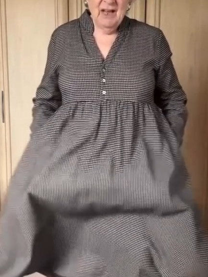 Black Plaid Casual Dress