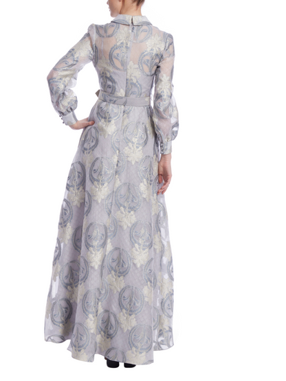 Jacquard Belted Shirt Gown