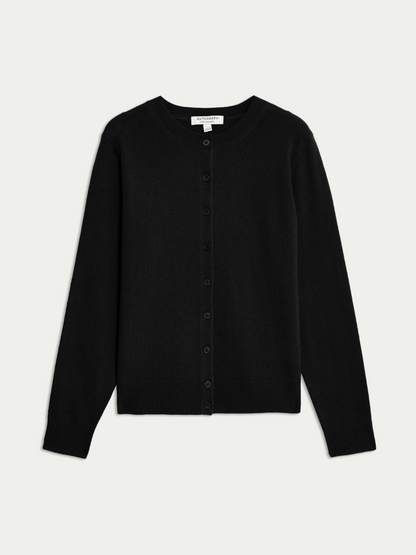 Pure Cashmere Crew Neck Relaxed Cardigan
