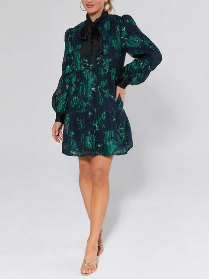 Melissa Floral Brocade Short Dress