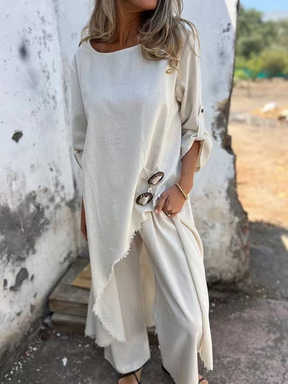 Chic Irregular Linen 2pc Set