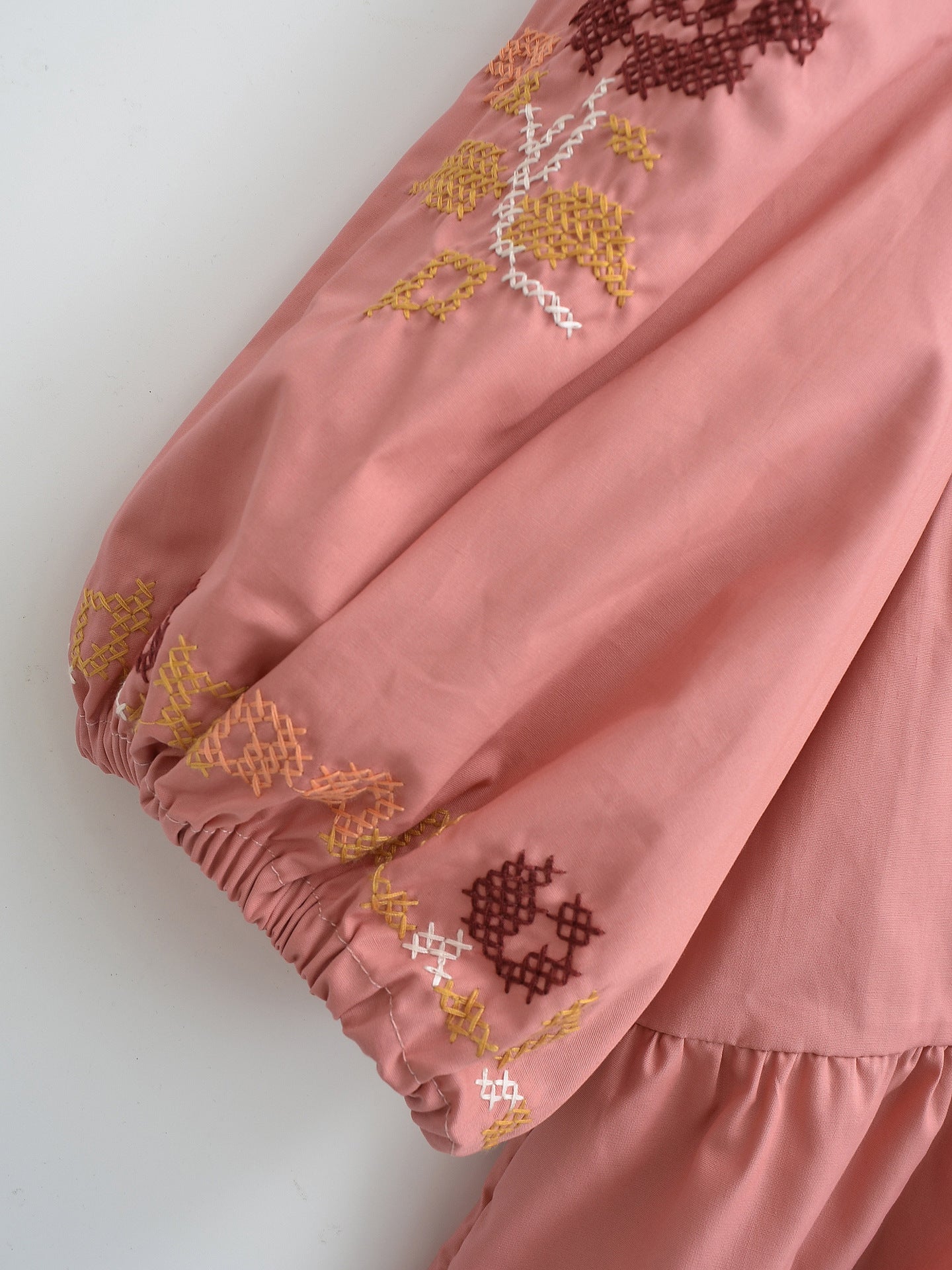 Embroidered Lace-Up Shirt