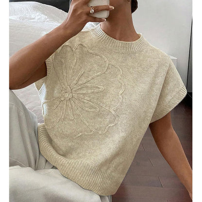 Flower Knit Sweater T-shirt