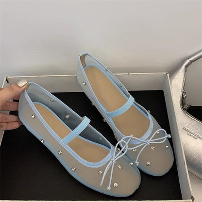 Crystal Mesh Ballet Flats