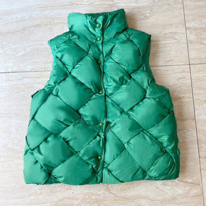 Warm Braided Rhomboid Sleeveless Vest Jacket