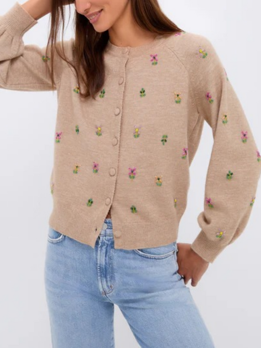 Multi Floral Embellishment Elsie Cardigan