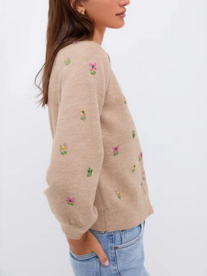 Multi Floral Embellishment Elsie Cardigan