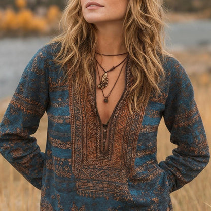 Dreamy V-Neck Long Sleeve Top