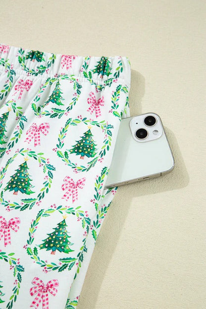 Christmas Trees And Bows Pajama Set