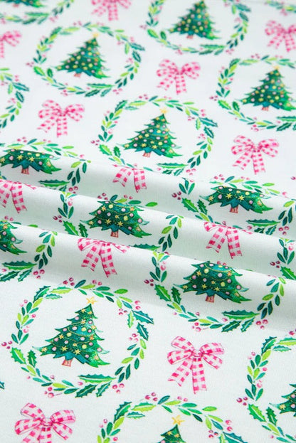 Christmas Trees And Bows Pajama Set