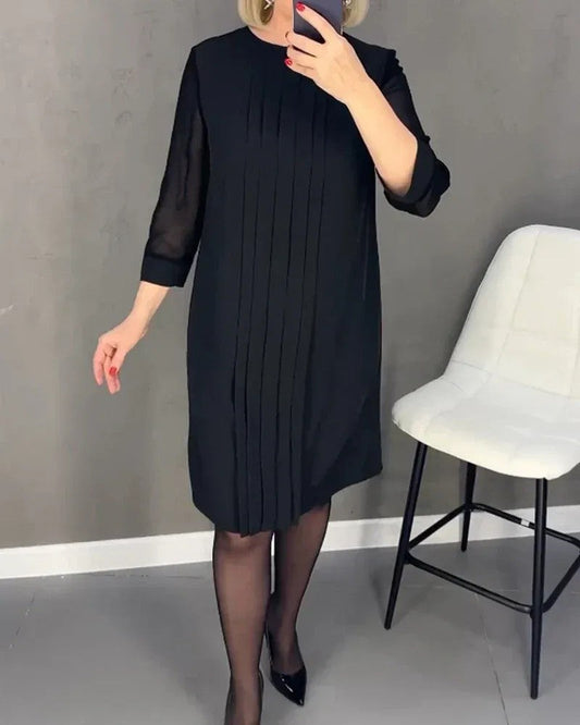 Pleated Knit Fabric Dress