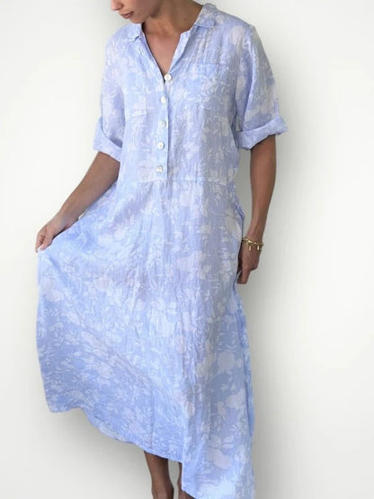 Soft Flower Linen Dress